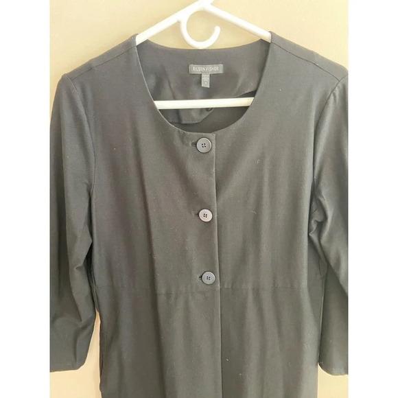 Eileen Fisher  Black Three Button Cardigan Jacket Career Size Small - Picture 8 of 14